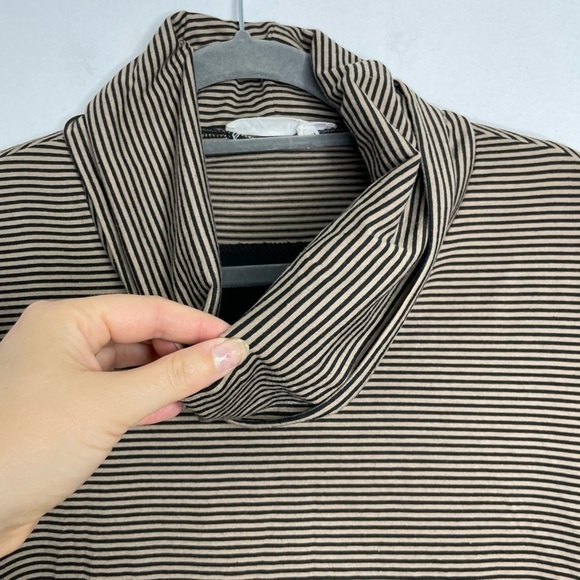 Melissa Nepton stripes mix media turtleneck top - Picture 2 of 7